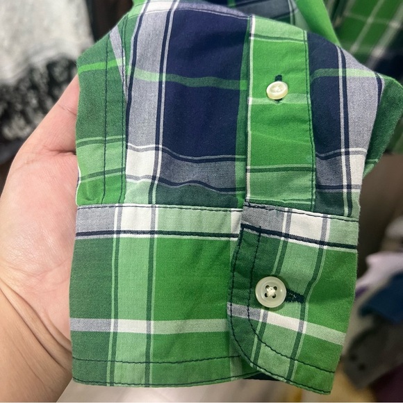 !SOLD! CHAPS Men Green Plaid Casual Button Down Short Long Sleeves size Medium - Picture 7 of 9